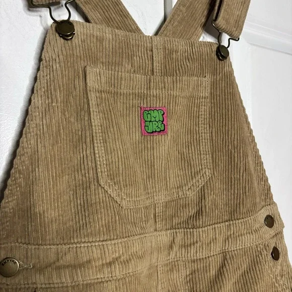 Empyre Suzie Khaki Corduroy Overalls Womens M Streetwear Utility - Picture 5 of 15